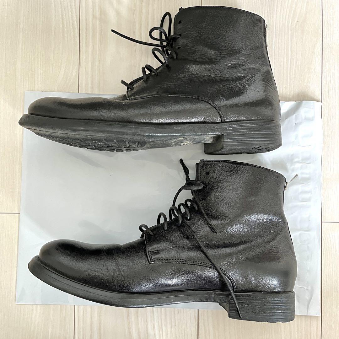 【Officine Creative】 ブラックレザーブーツ　ジップ 39