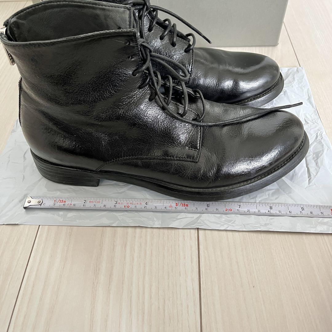 【Officine Creative】 ブラックレザーブーツ　ジップ 39