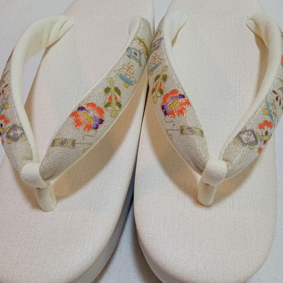 カフェ草履 カレンブロッソ M寸 岡重コラボ 人気 菱屋謹製 日本製 箱入