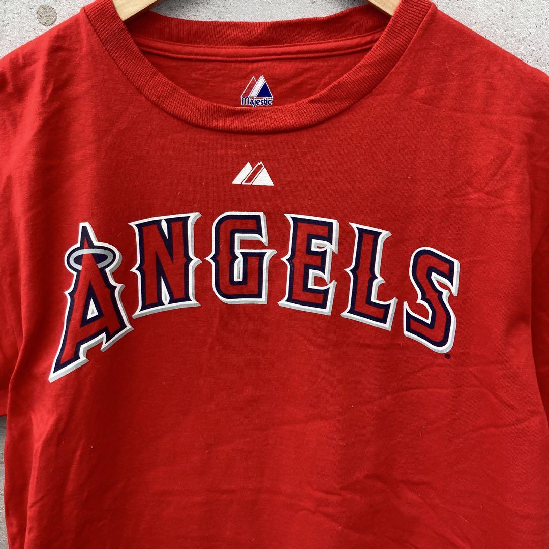 人気便利グッズ majestic マジェスティック Tシャツ エンゼルス MLB メンズ M 赤 応援グッズ