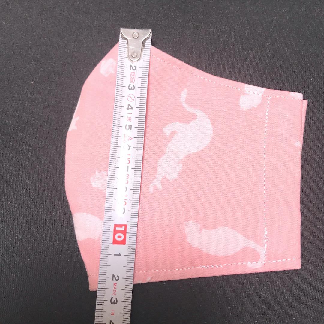 【猫柄淡いピンク色】ハンドメイド 大人用 立体 インナーマスク 手作り①