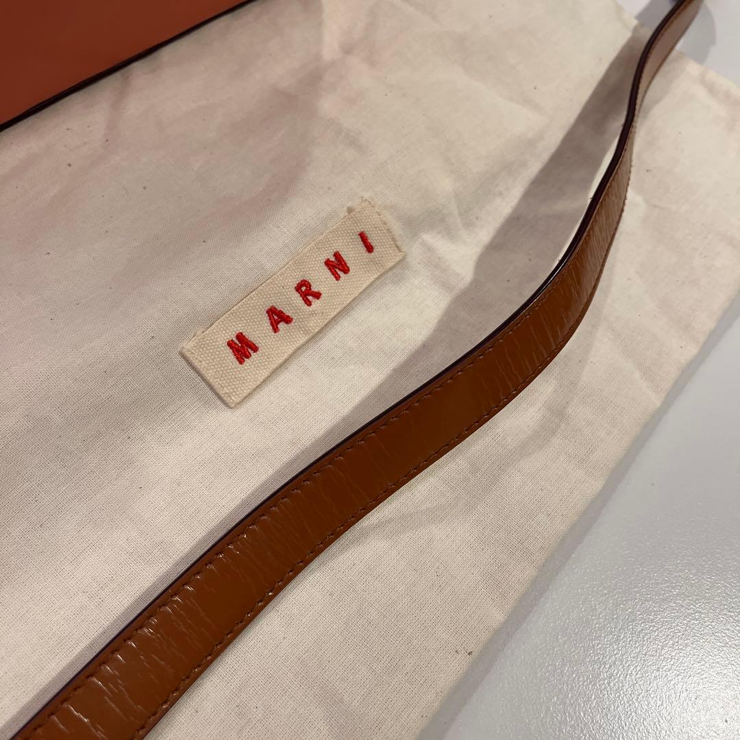MARNI マルニ ミニショルダー バイカラーホワイトオレンジ　保存袋付