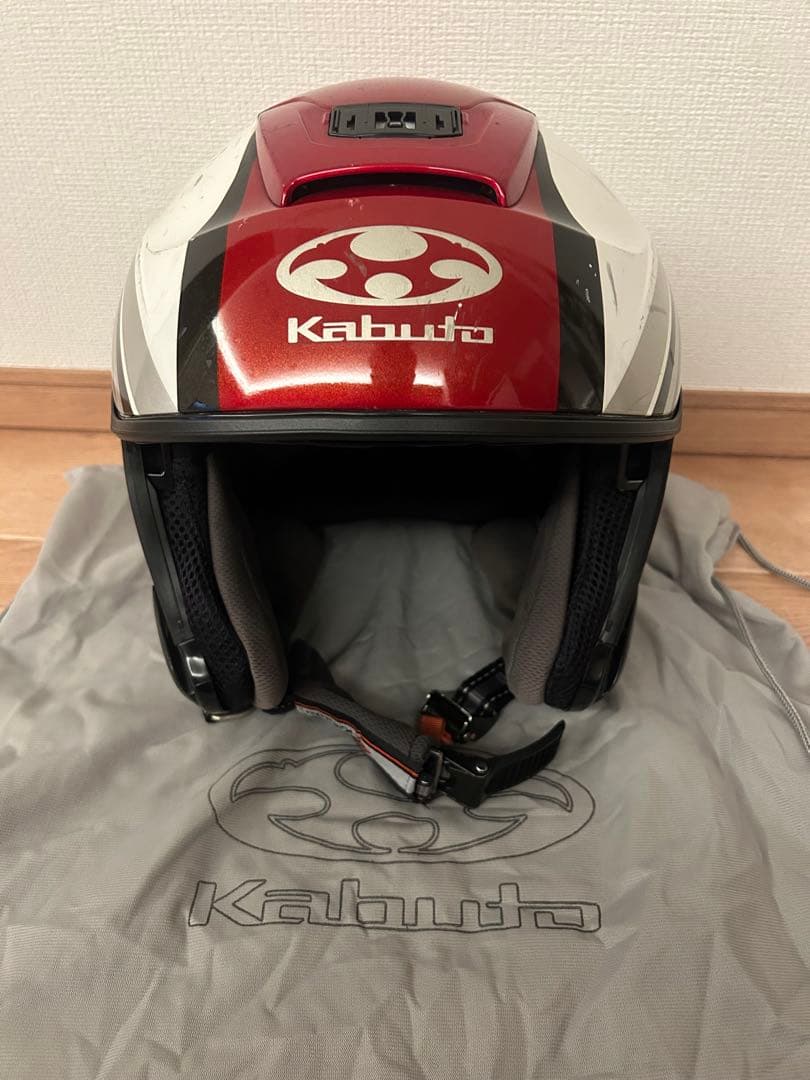 Kabuto ジェットヘルメット レッド ホワイト インナーサンシェード付きMサイズ OGK KABUTO
