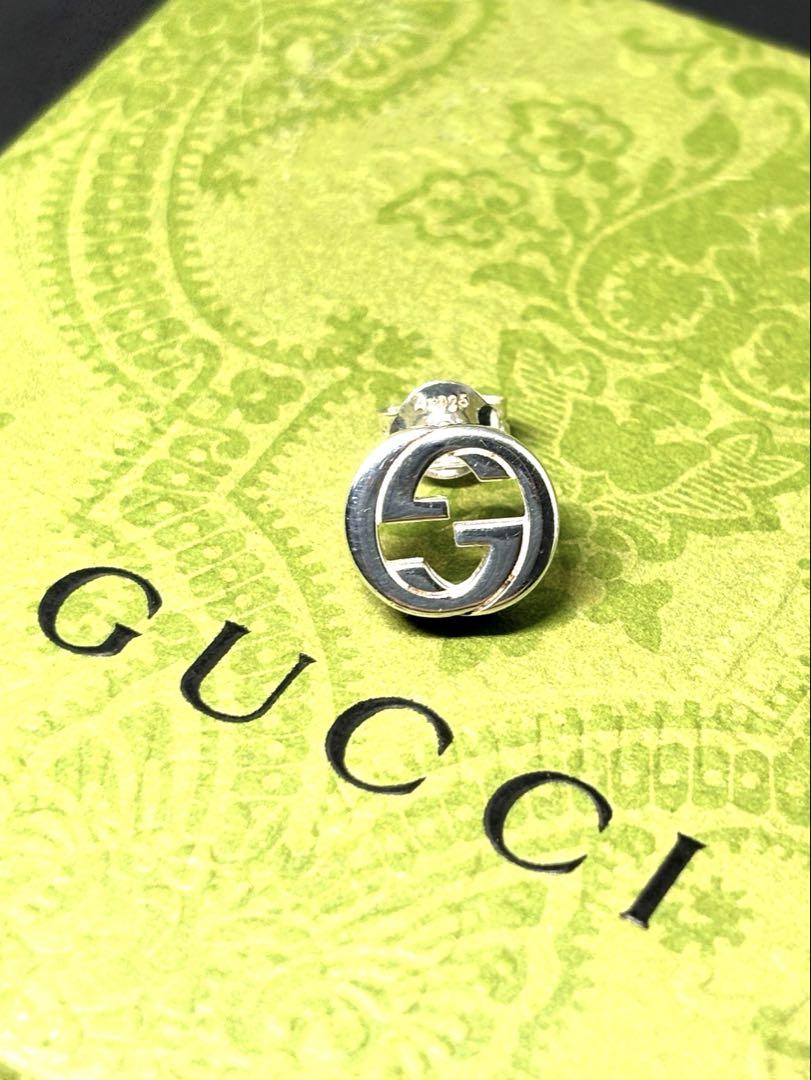 【美品】　GUCCI インターロッキングg ピアス　片耳
