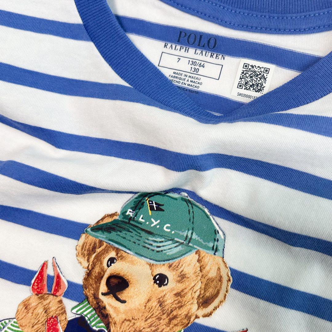 新作◇ラルフローレン ポロベア半袖Tシャツ 7/130 ボーダー