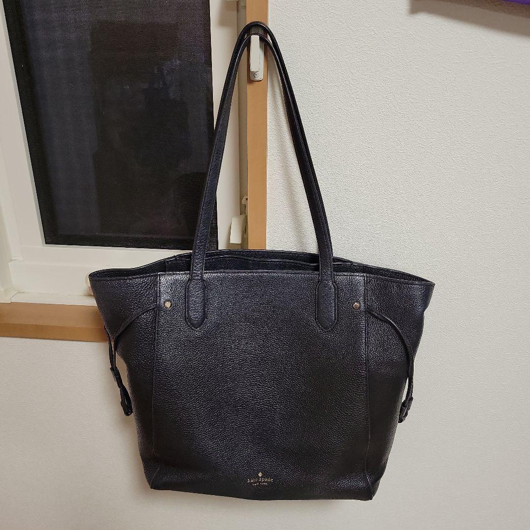 Kate Spade♧】ブラックレザーショルダーバッグ - メルカリ
