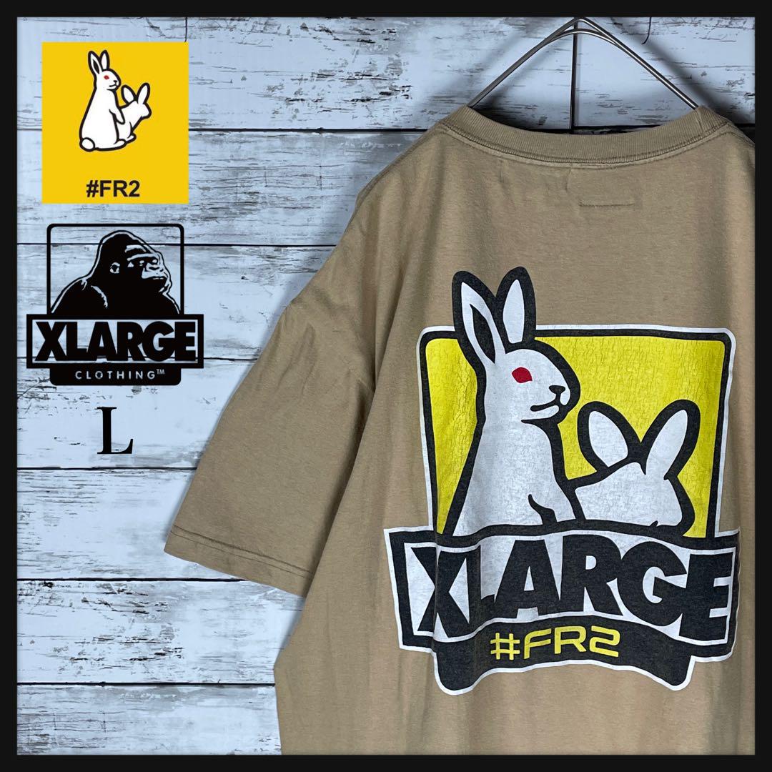1433M【超人気コラボ】FR2×X-LARGE☆ビッグロゴ色情兎 Tシャツ