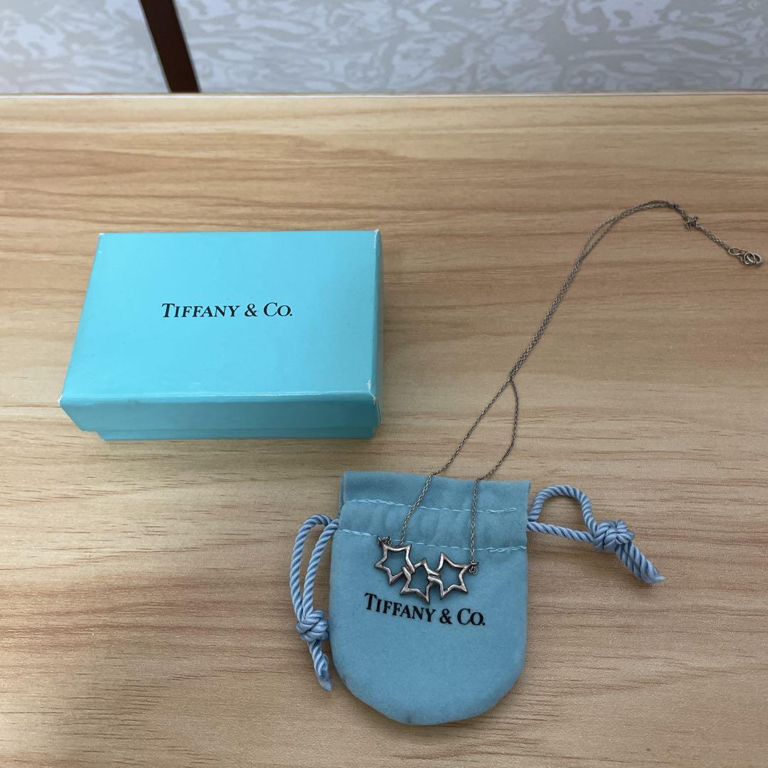 ティファニー　スリースターネックレス　箱　保存袋付