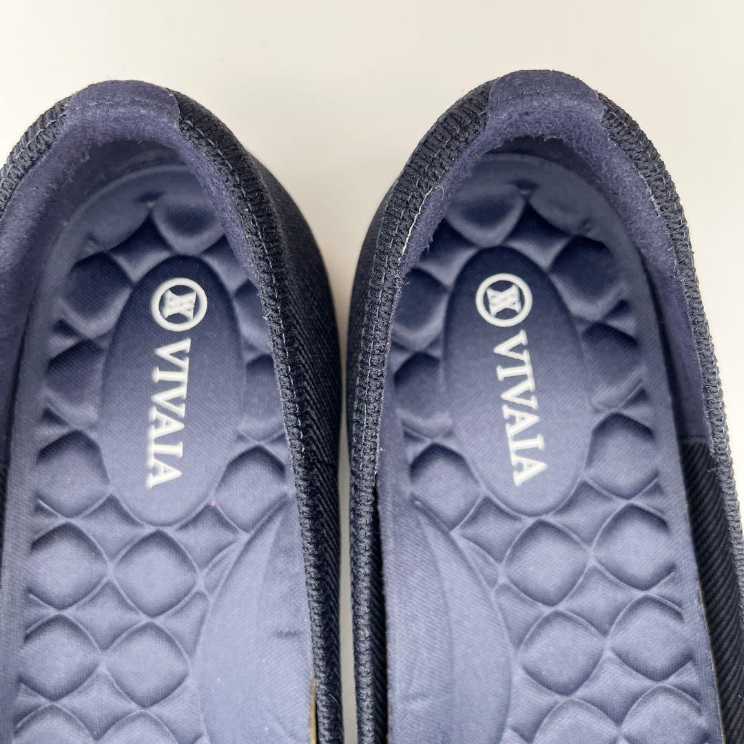 VIVAIA パンプスフラットシューズ39 （24.5〜25㎝）ネイビー