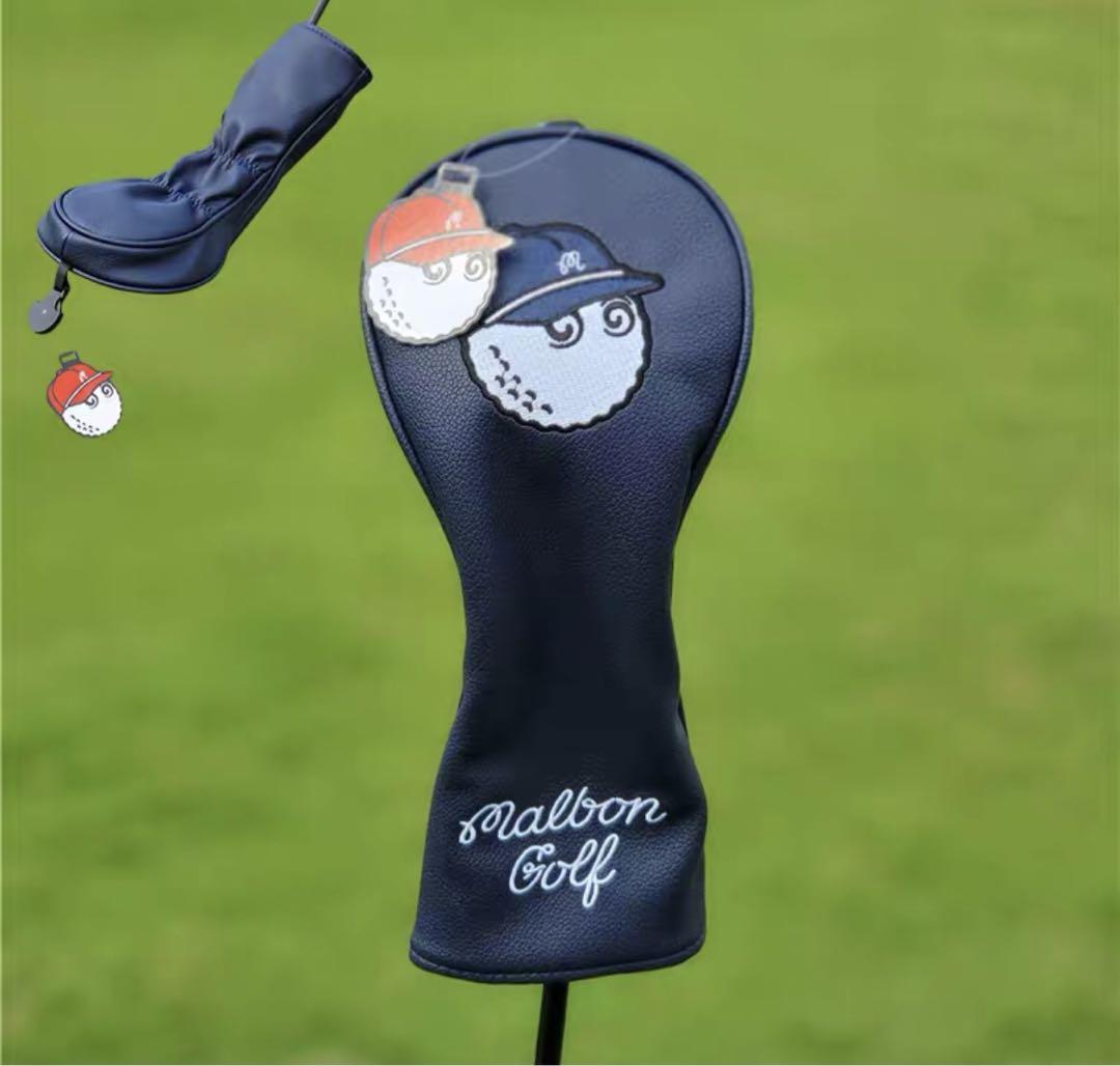 【大人気新品4点セット】野球帽Malbon Golfマルボンクラブカバーネイビー