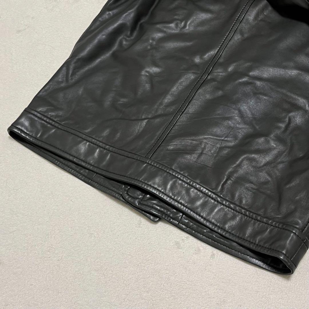 【高級レザー使用】 ジーゼニア ラムレザー シングルライダース S ジャケット