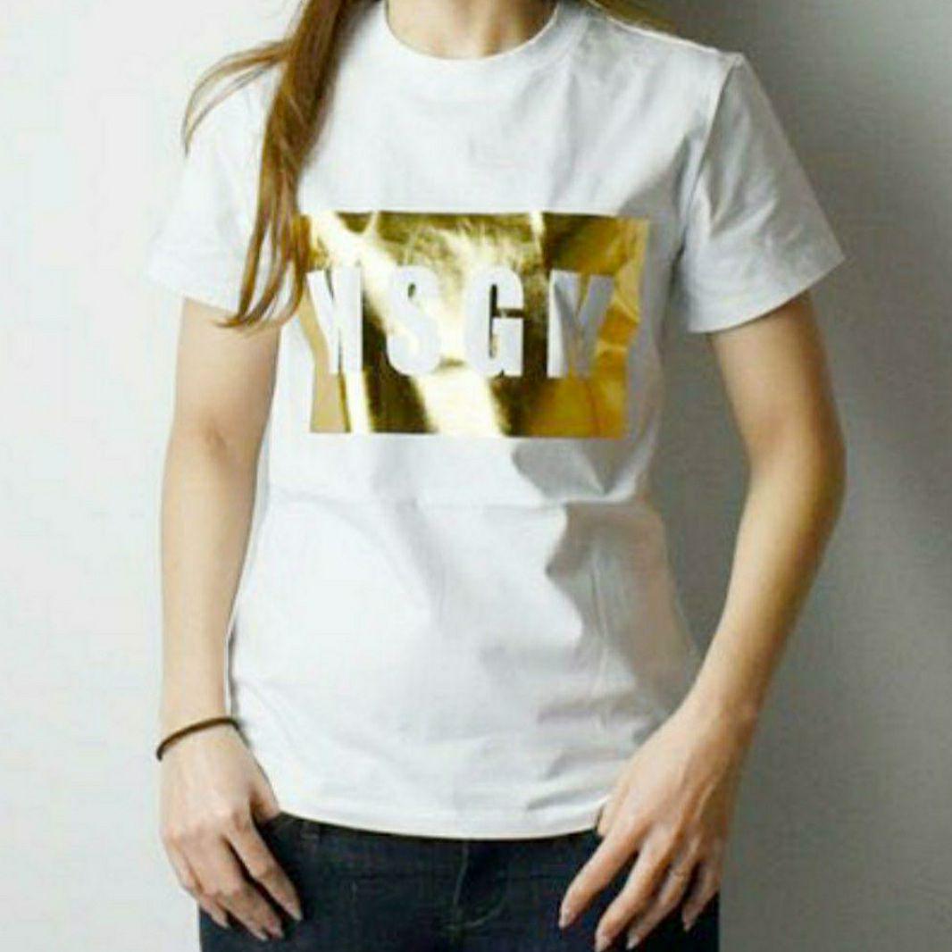 2022年春の 【新品 レディース】MSGM ロゴTシャツ ブランドタグ付き T ...