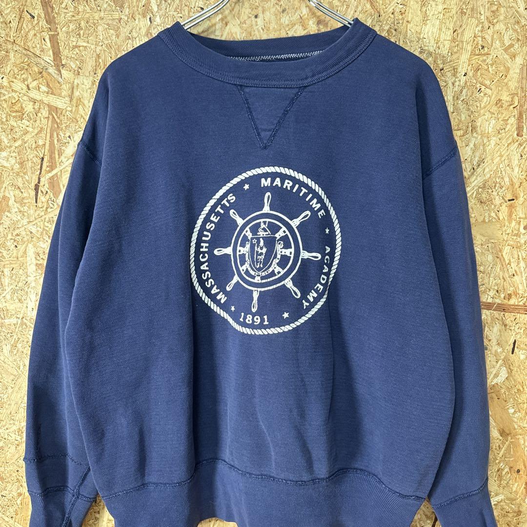 60s 前V ビンテージ フェード スウェット ナス紺 vintage