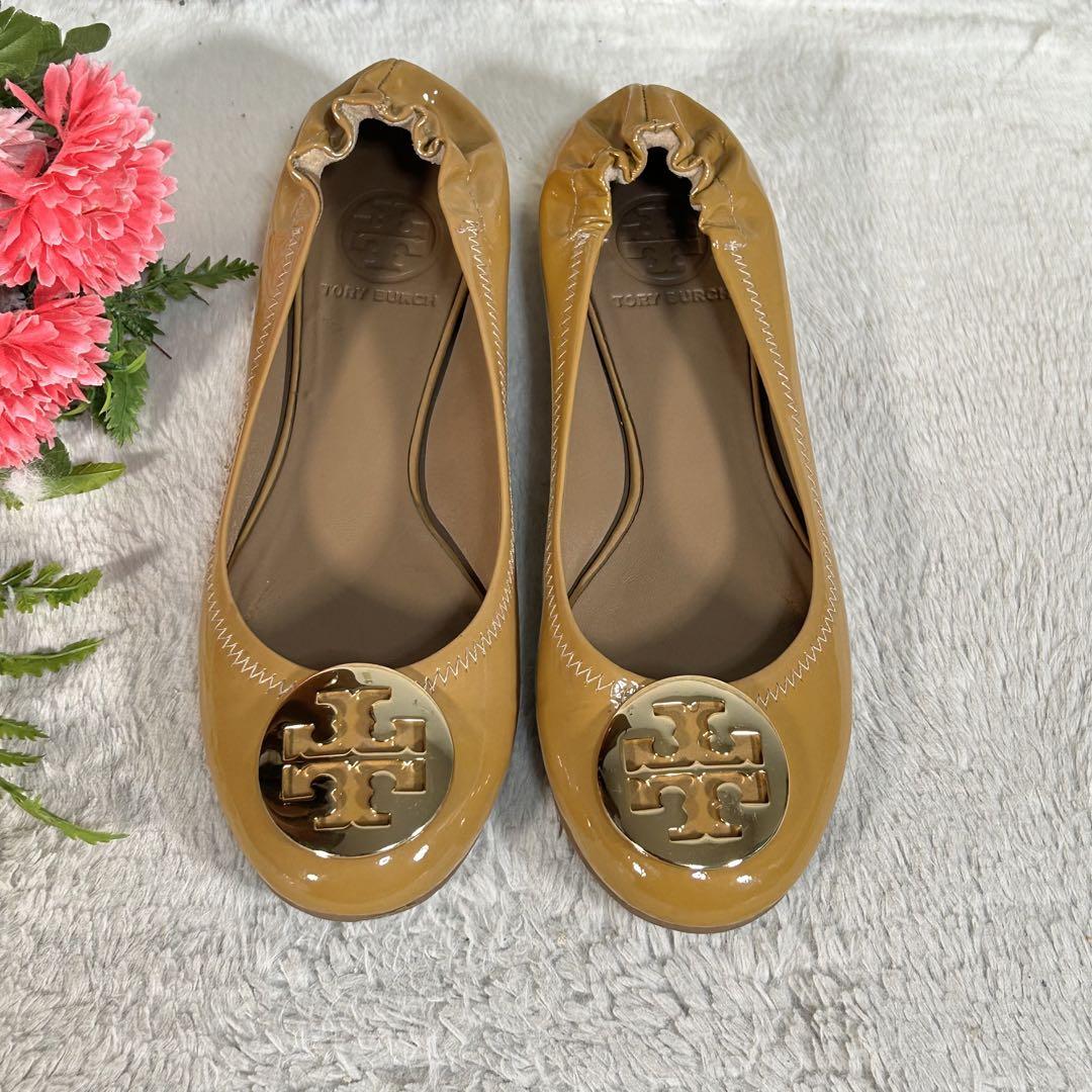 【TORY BURCH】トリーバーチ　フラットシューズ　24相当　ゴールドメタル