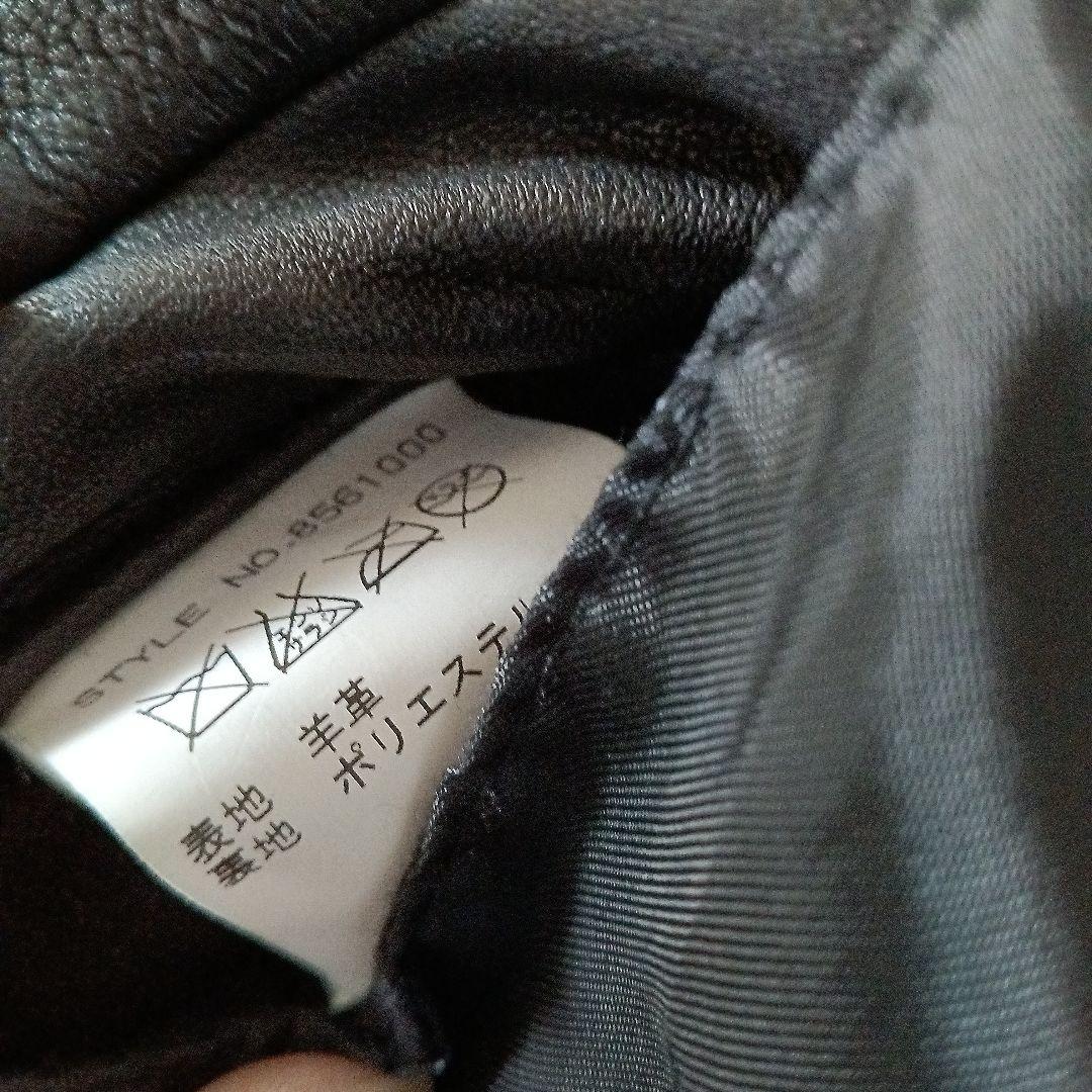 レトログレード　羊革レザー シングルライダースジャケット　ブラック　S