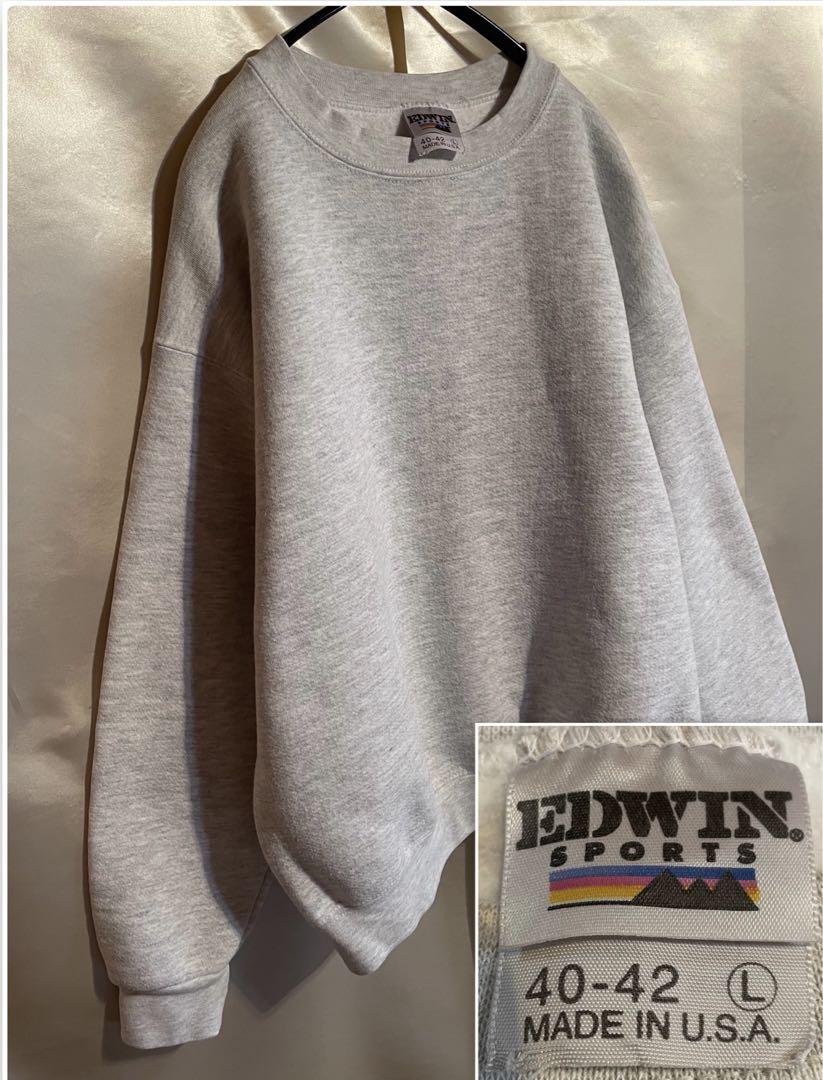 アメリカ製80sヴィンテージ EDWIN 短寸 スウェット 厚手 USA古着
