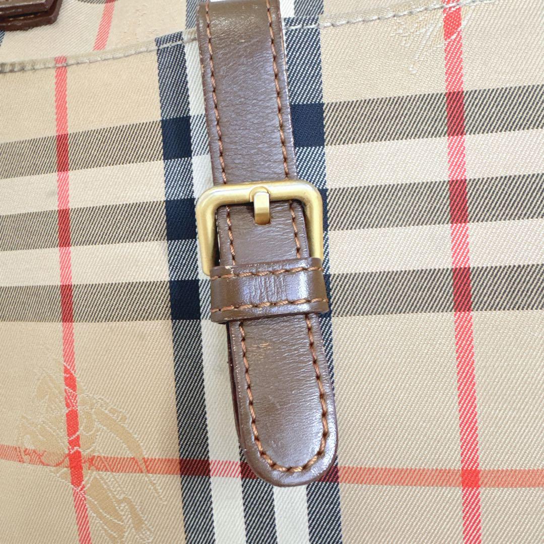 BURBERRY バーバリー ハンドバッグ ノバチェック レザー×キャンバス BURBERRY バーバリー ハンドバッグ ノバチェック レザー×キャンバス