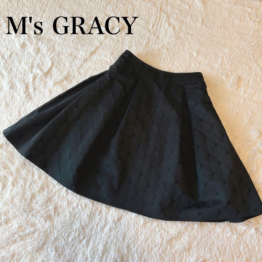 M s GRACY エムズグレイシー タックフ スカート 花格子柄