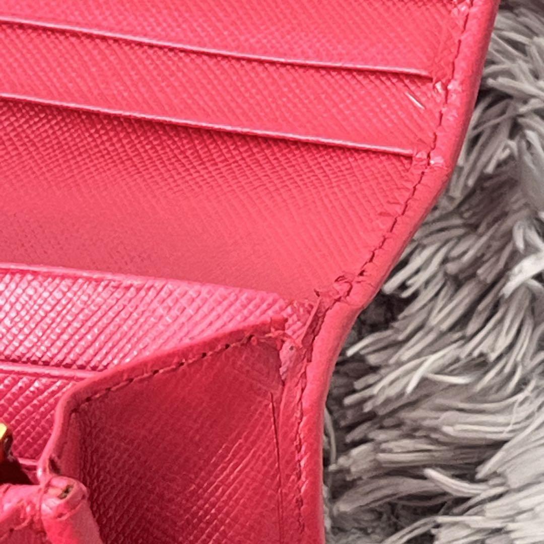 PRADA✨フィオッコ　長財布　サフィアーノ　リボン　ローズレッド　レディース