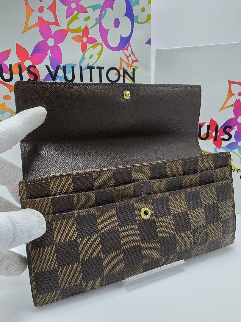 【ルイヴィトン】 ダミエ 長財布 ポルトフォイユ・サラ