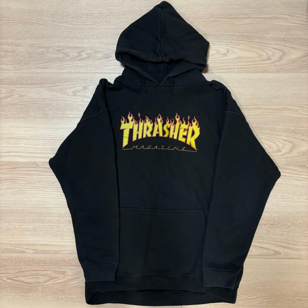 90s THRASER スラッシャー パーカー 黒　ブラック　ヴィンテージ
