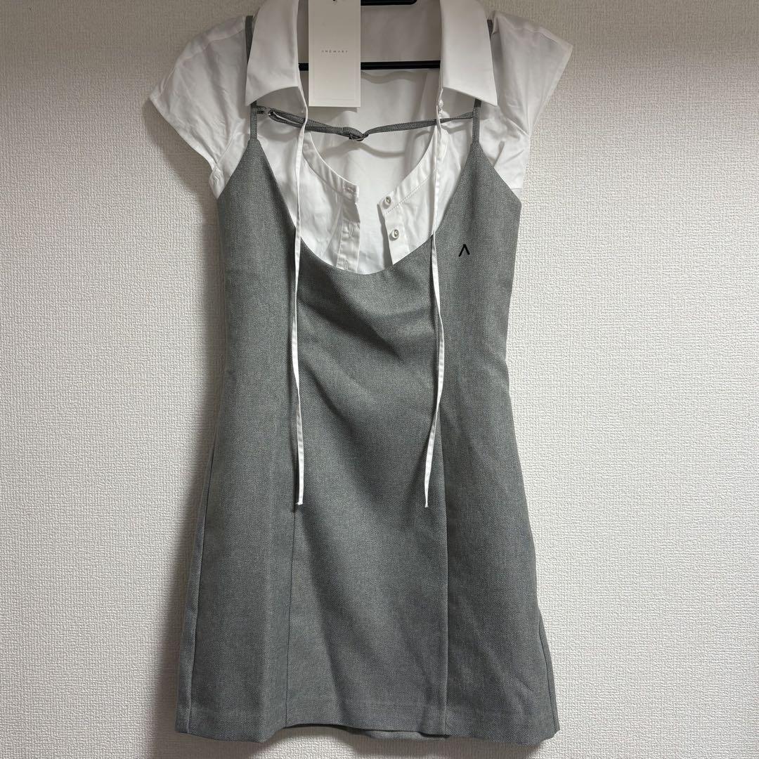 andmary Betty layered dress gray 新品 ANDMARY】Betty layered dress