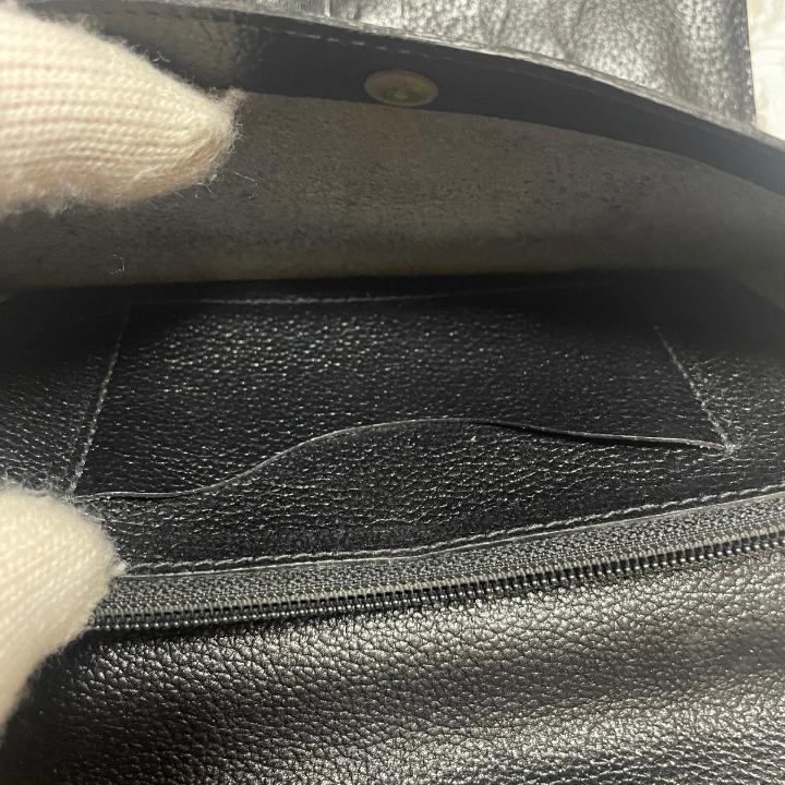三つ折り長財布 ブラック