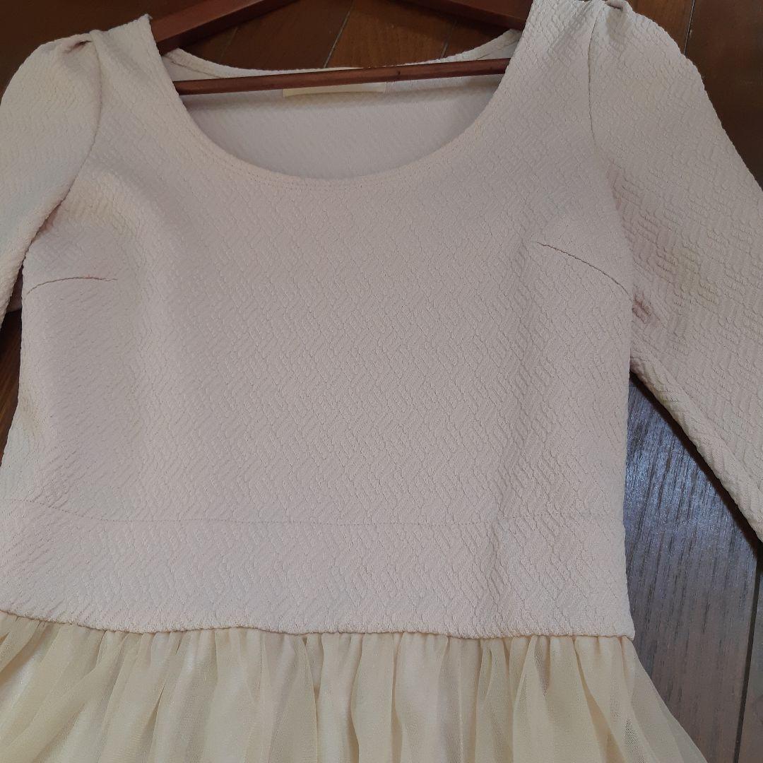 snidel ベージュ　春服　チュールスカート　ミニワンピース　フリーサイズ