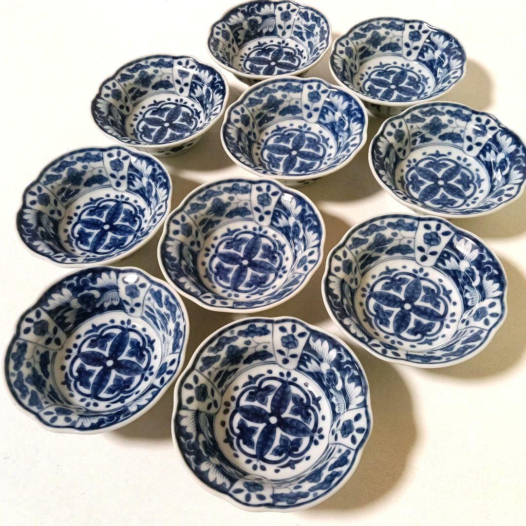 三洋陶器 龍峰窯 古伊万里 染付絵唐草 小鉢10客