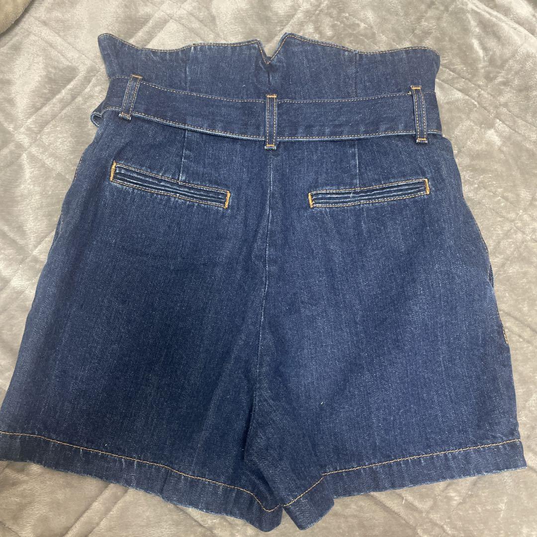 月様】moussy ハイウエスト デニム ショートパンツ ベルト付き