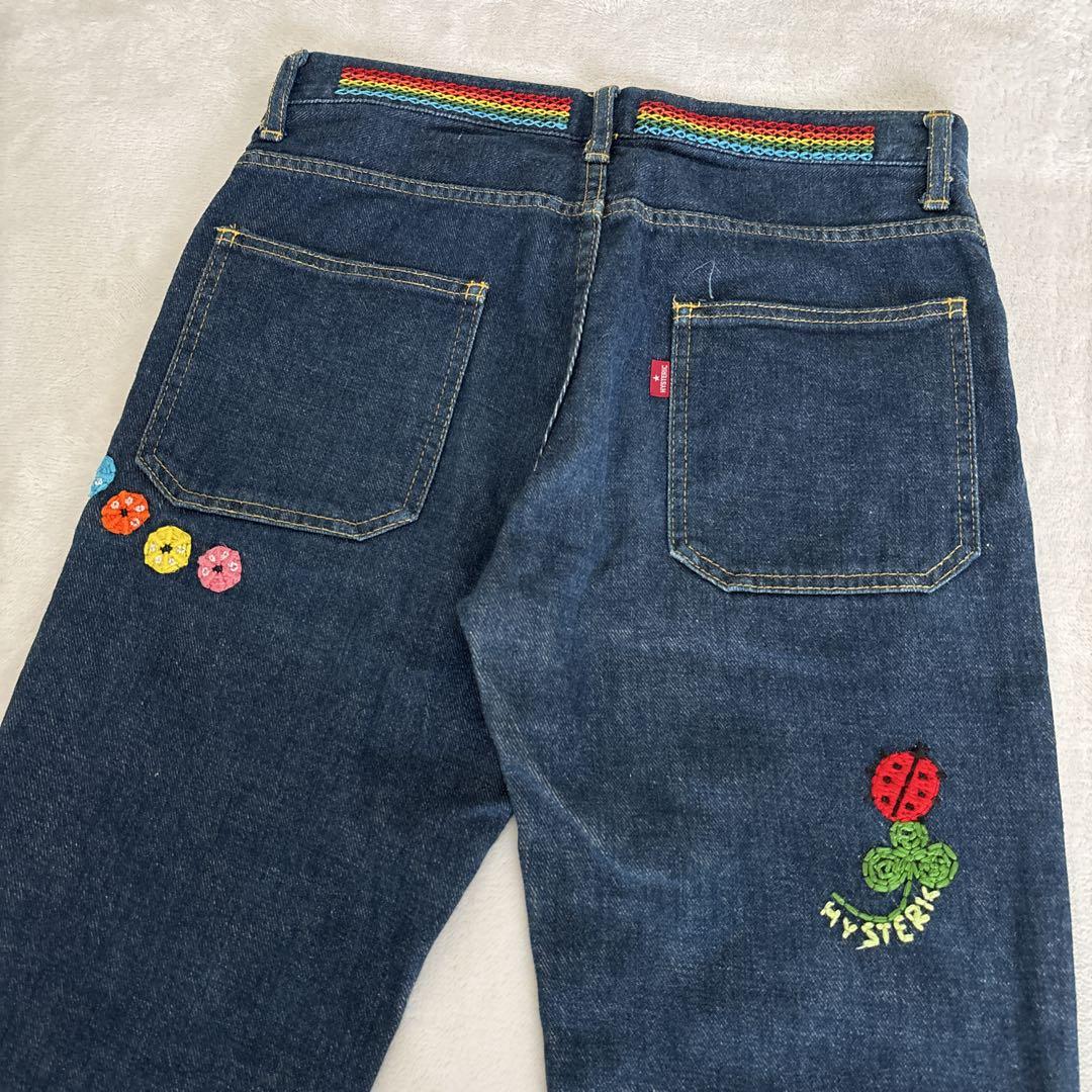 ヒステリックグラマー 刺繍 ロゴ ステッチ フレアー デニム 日本製