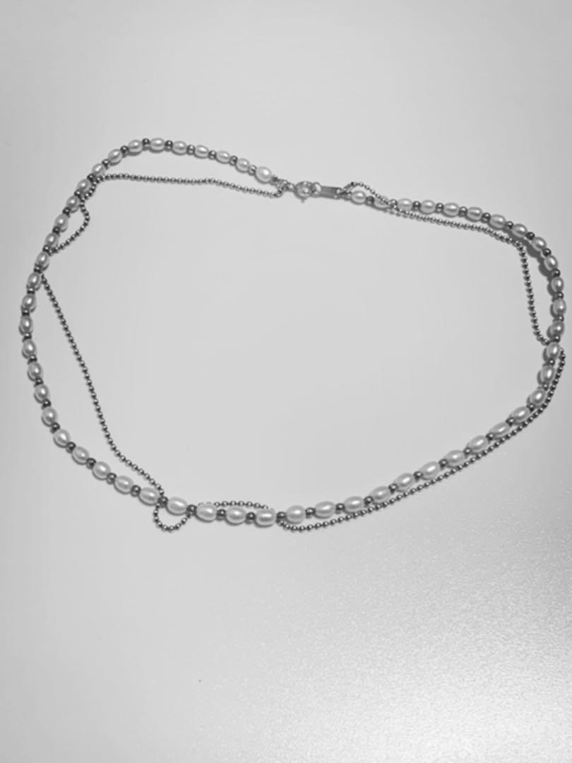 4℃ 真珠 × silver925 2連 パール ネックレス ヨンドシー