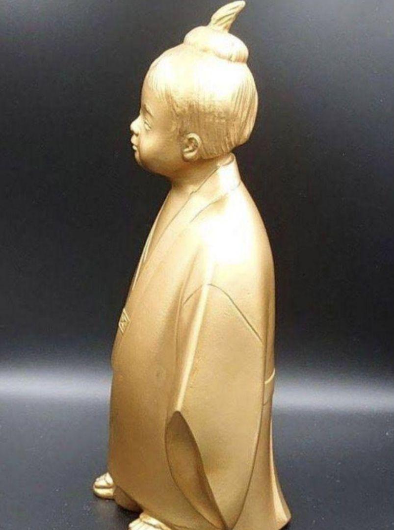 無我童子 高岡銅器　美術工芸　米治一銅製　９枚写真添付