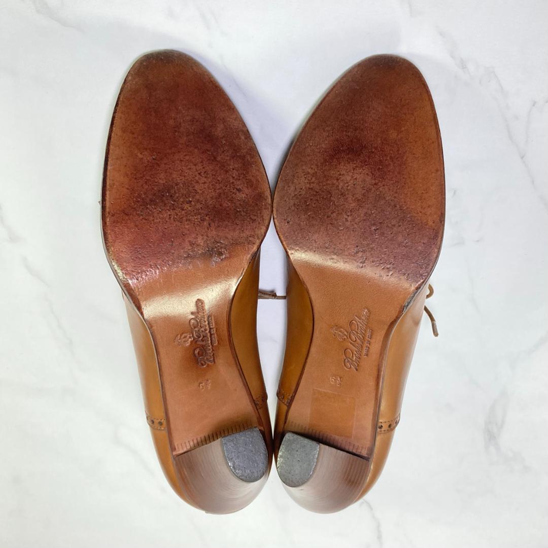 【美品】ブルックスブラザーズ ハイヒール パンチドキャップトゥ 24㎝ ブラウン