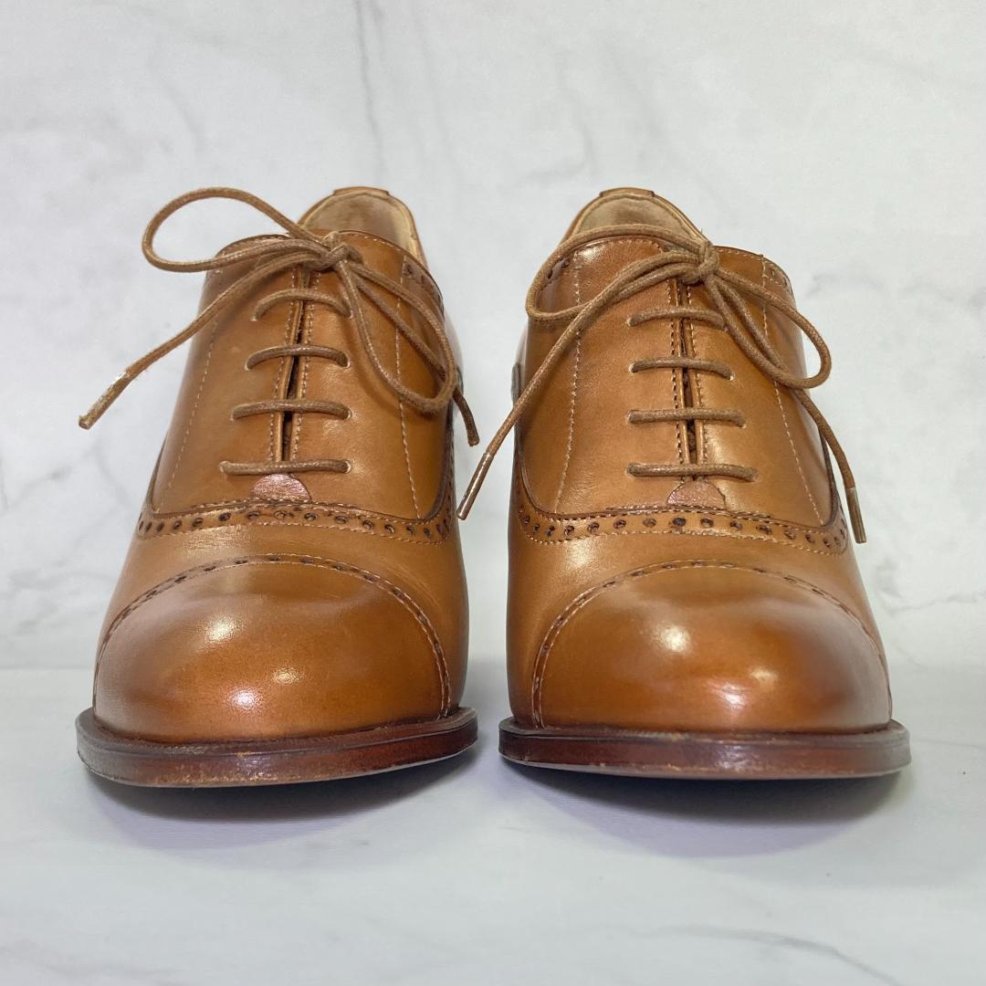 【美品】ブルックスブラザーズ ハイヒール パンチドキャップトゥ 24㎝ ブラウン