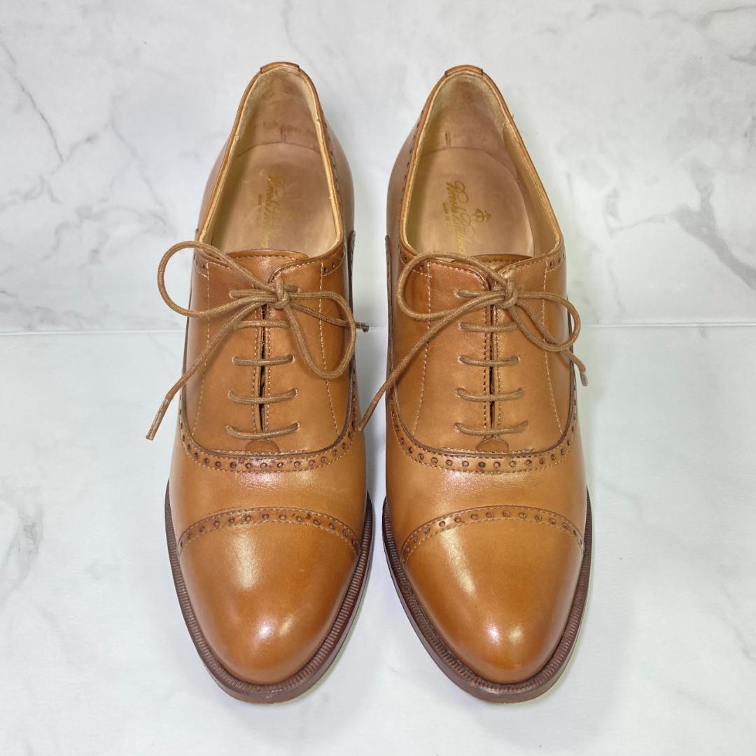 【美品】ブルックスブラザーズ ハイヒール パンチドキャップトゥ 24㎝ ブラウン