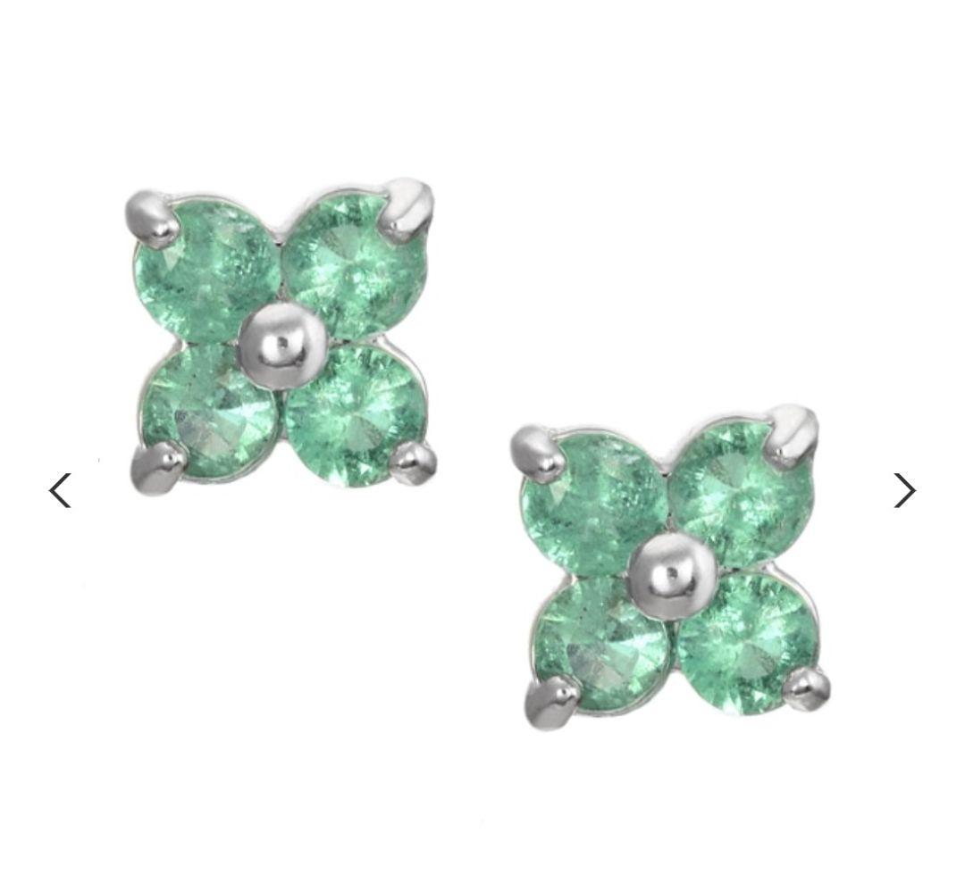 ジュエリーツツミエメラルドフラワーピアス
