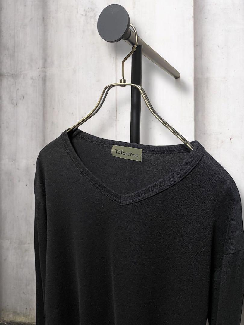 トップス Y's for men Deep V-Neck Long Sleeve Top