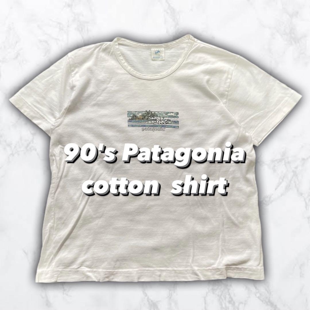 Patagonia パタゴニア 90s USA製 マウンテンロゴ ORGANIC COTTON