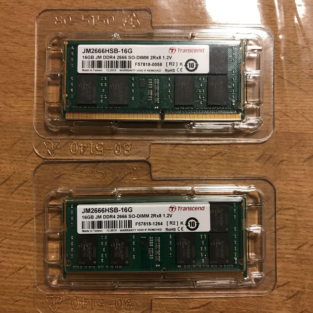 Transcend 16GBメモリSO-DIMM 2枚セット(計32GB) | smsgolubovci.me