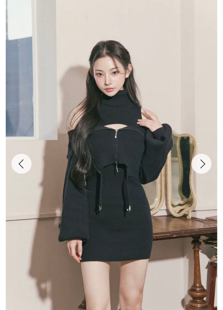 新品タグ付き Randy ガーターニットアンサンブル ブラック 新品タグ付き Randy ガーターニットアンサンブル ブラック