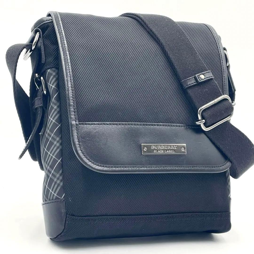 バーバリーブラックレーベル ショルダーバッグ ノバチェック ブラックBURBERRY