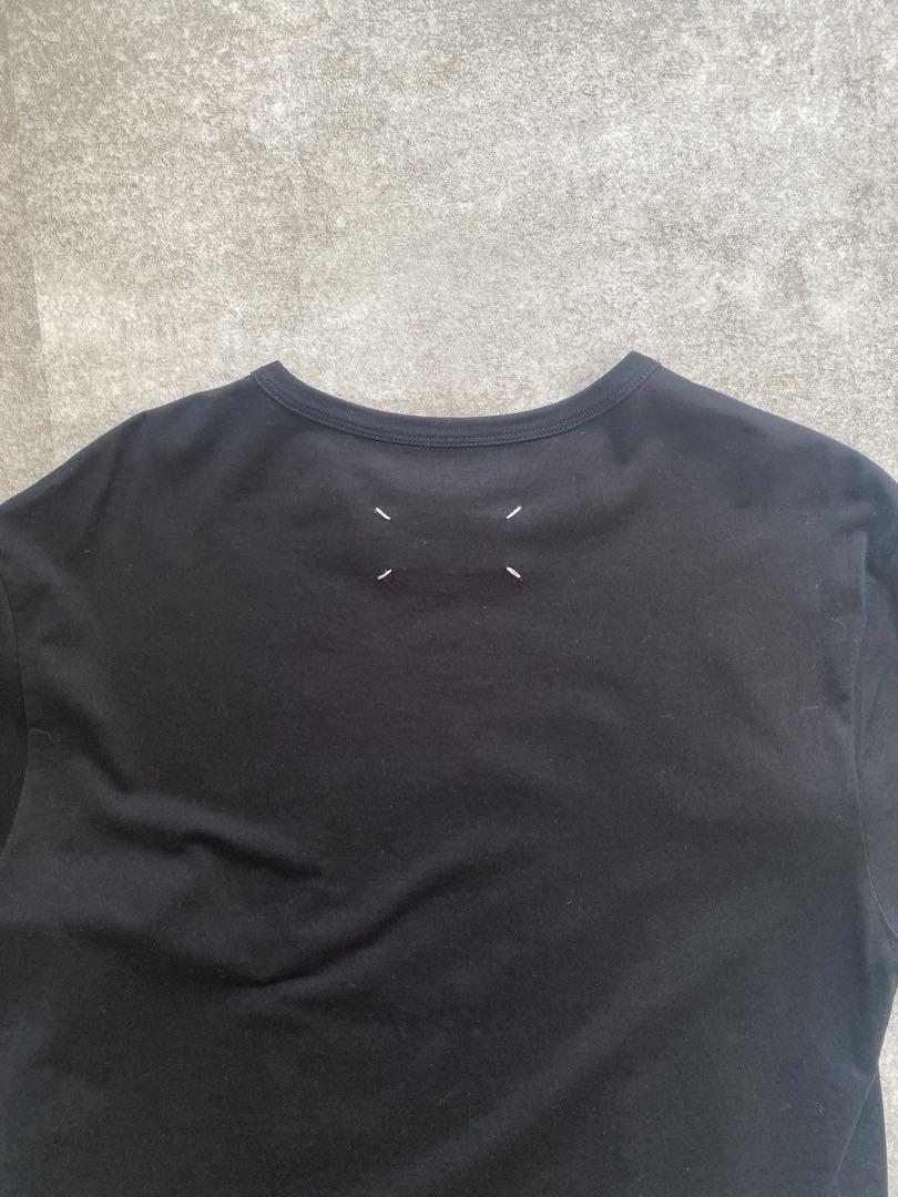 メゾンマルジェラ Tシャツ ブラック 刺繍ロゴ