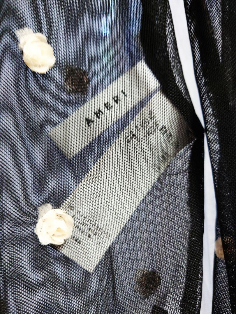 試着のみ 紙タグインナー無 AMERI ROSE MOTIF SHEER TOP トップス