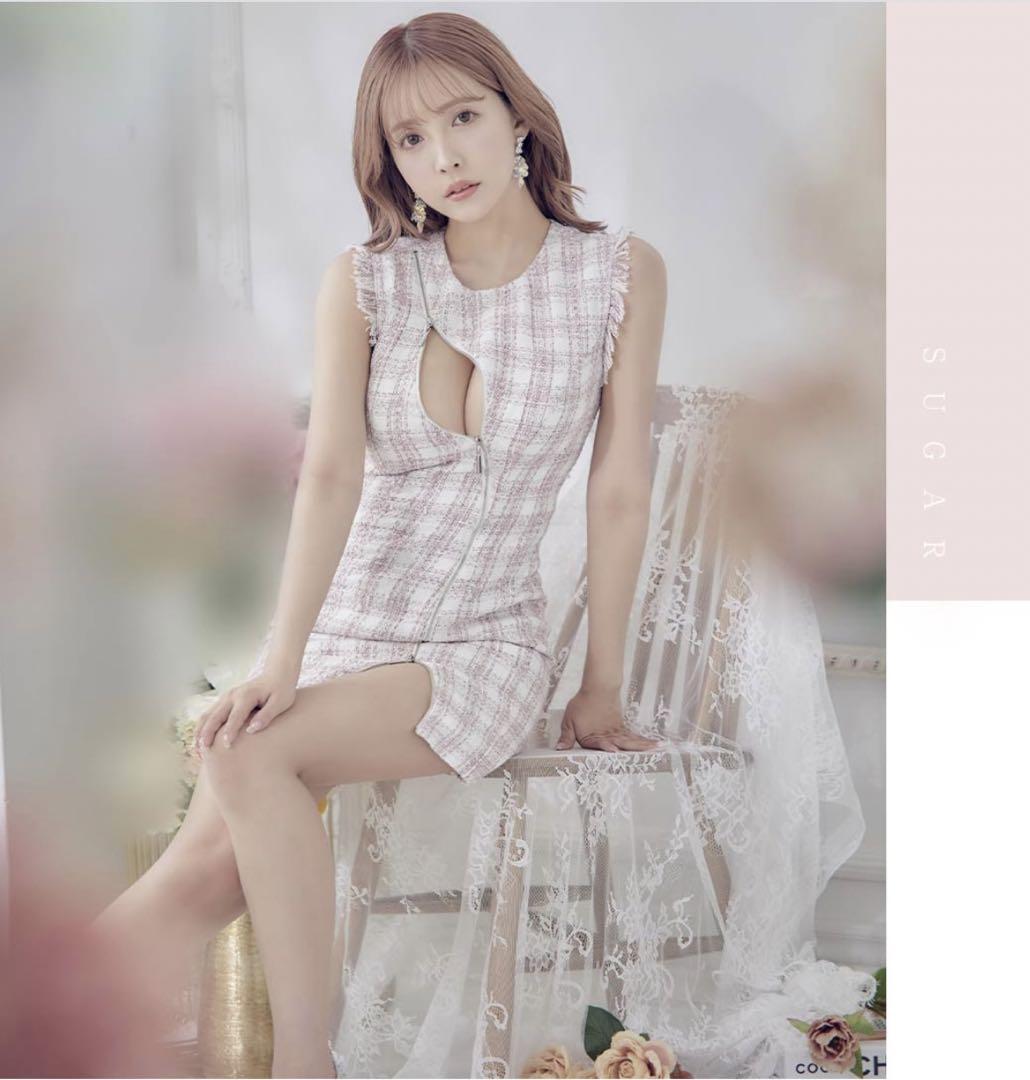 ROBE de FLEURS × sugar ZIPツイードミニドレス XS