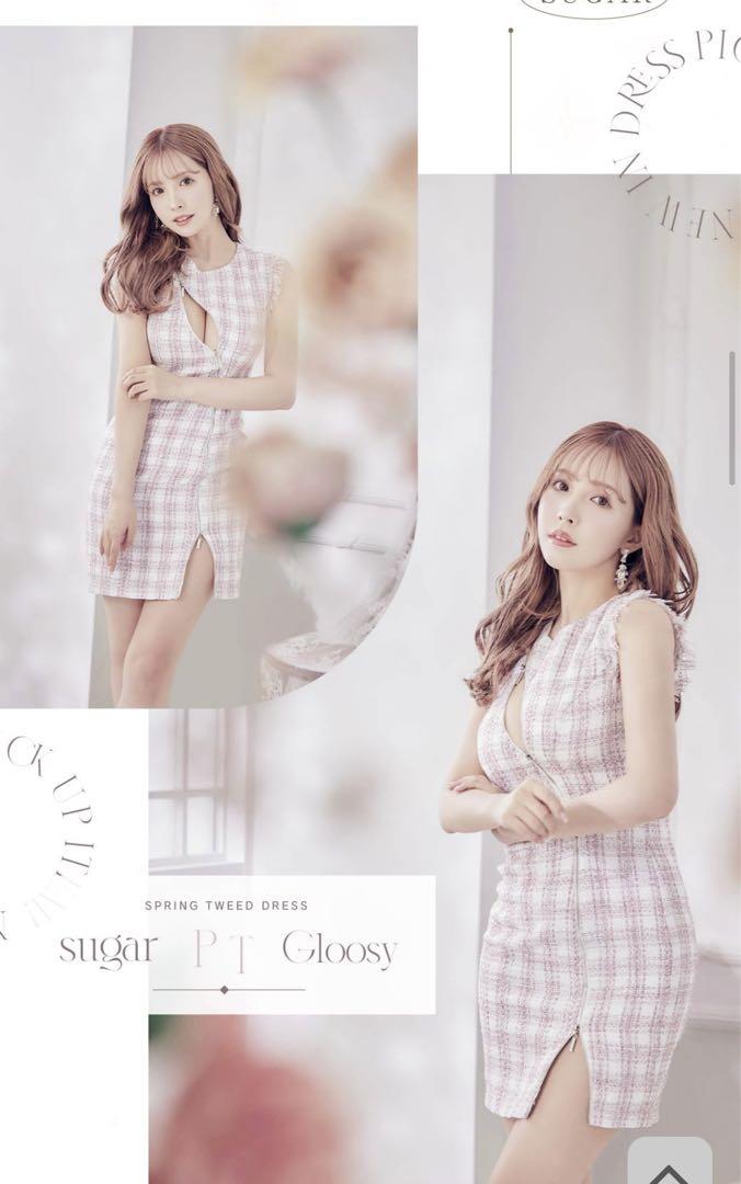 ROBE de FLEURS × sugar ZIPツイードミニドレス XS