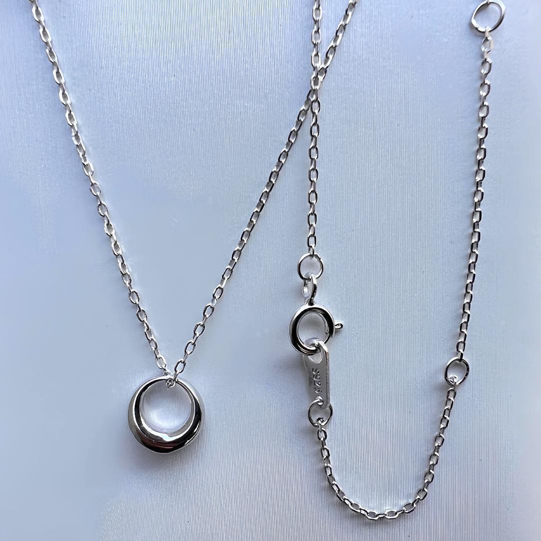 低価格 n147d【高品質✧】リングネックレス シルバー ホワイトゴールド アクセサリー