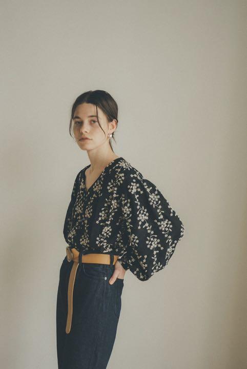 らくらくメ CLANE STRIPE FLOWER EMBROIDERY TOPS vPDx8-m93189490552 クラネ ピンタック