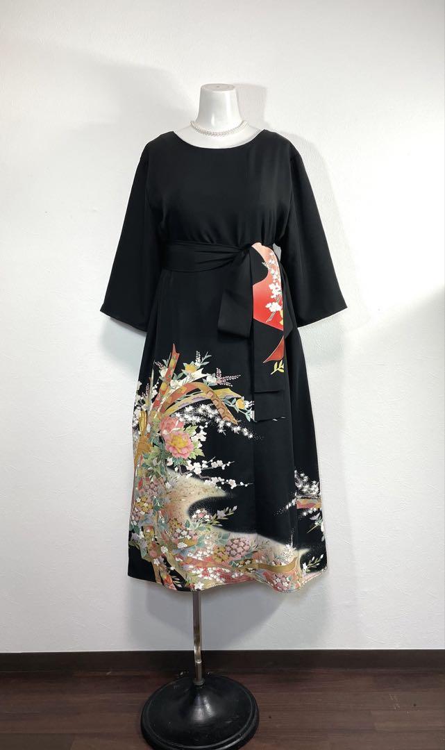 留袖ワンピース　3L/116 正絹　Y作
