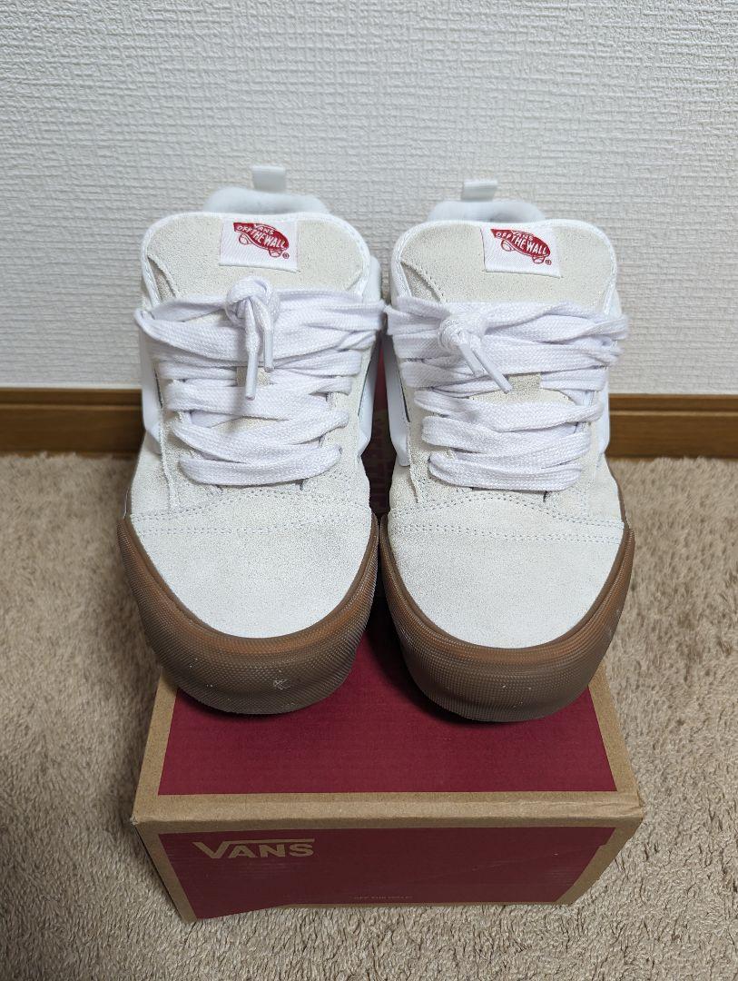 美品 VANS KNU SKOOL バンズ ニュースクール ホワイト ガムソール